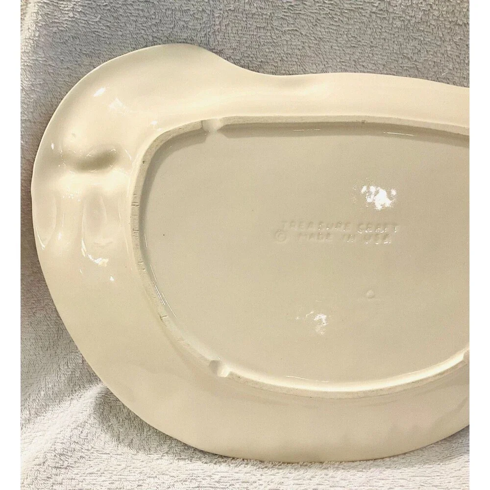 White Duck Goose Plate Platter Serving Dish 8.5”x12” Farmhouse Cottagecore